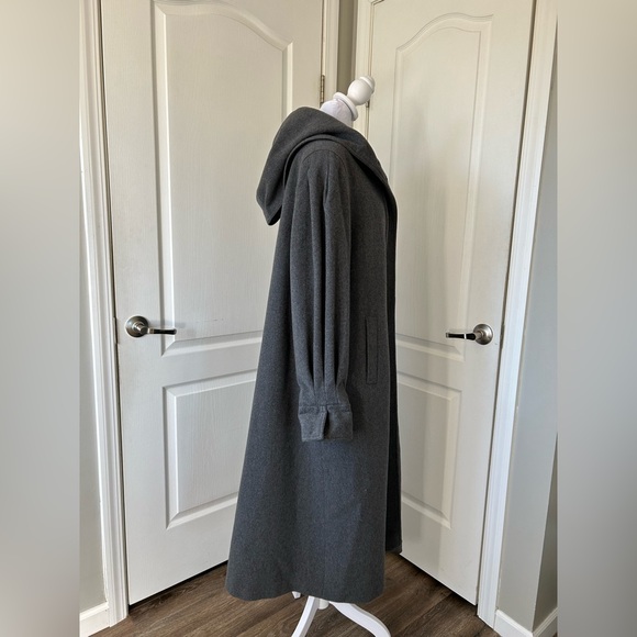 Avoca Collection Womens Hooded Trench CoatWool Cashmere Made in Ireland Size L - Picture 2 of 16